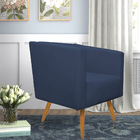 Poltrona Sara Suede Pés Palito Castanho - D'rossi - Azul Mari