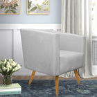 Poltrona Sara Suede Pés Palito Castanho - D'rossi - Cinza