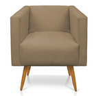 Poltrona Sara Suede Pés Palito Castanho - D'rossi - Marrom Ra