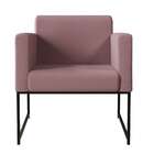 Poltrona Sara Suede Rosa Claro