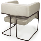 Poltrona Scarlett Base Aço Choco Veludo Creme