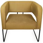 Poltrona Scarlett Base Aço Preto Veludo Amarelo