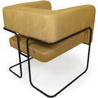 Poltrona Scarlett Base Aço Preto Veludo Amarelo