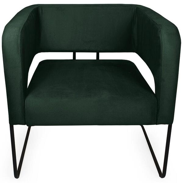 Poltrona Scarlett Base Aço Preto Veludo Verde