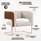 Poltrona Scarlett D02 Base De Aço New Cobre Couríssimo Marrom