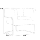 Poltrona Scarlett D02 Base De Aço New Cobre Couríssimo Marrom