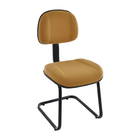 Poltrona Secretária Com Base Fixa Em S   Linha Classic Amarel