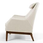 Poltrona Selena Base Madeira C-107 Linho Bege - Domi