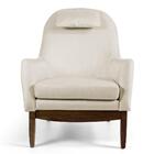 Poltrona Selena Base Madeira C-107 Linho Bege - Domi
