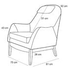Poltrona Selena Base Madeira C-416 Linho Cinza Escuro - Domi