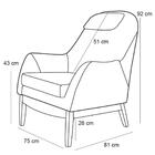 Poltrona Selena Base Madeira C-467 Linho Creme Domi