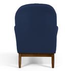 Poltrona Selena Base Madeira Veludo Azul