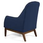Poltrona Selena Base Madeira Veludo Azul