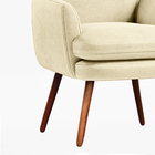 Poltrona Selena Suede Pés Palito Castanho C05 - D'rossi - Bege