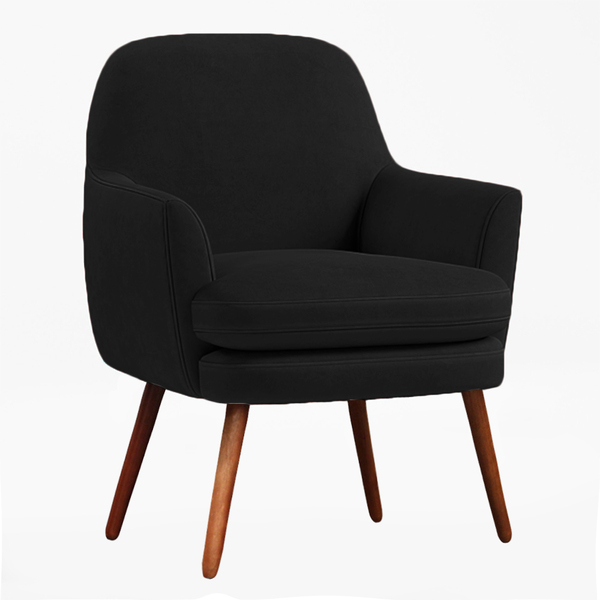 Poltrona Selena Suede Pés Palito Castanho C05 - D'rossi - Pre