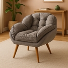 Poltrona Senior P Descanso Moderna Pés Palito Em Madeira - Ca