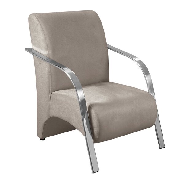 Poltrona Sevilha Braço Metal Cadeira Decorativa Sala Cinza Ca