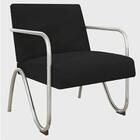 Poltrona Sevilha Cromada Veludo Preto