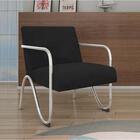 Poltrona Sevilha Cromada Veludo Preto