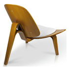 Poltrona Shell Corino Texturado Base De Madeira Castanho - D'