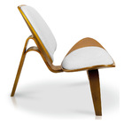 Poltrona Shell Corino Texturado Base De Madeira Castanho - D'