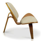 Poltrona Shell Corino Texturado Base De Madeira Castanho - D'