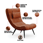 Poltrona Sher Corano Pés Palito De Ferro D03 - D'rossi - Nozes