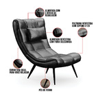 Poltrona Sher Corano Pés Palito De Ferro D03 - D'rossi - Preto