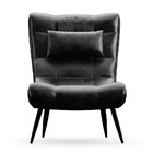 Poltrona Sher Corano Preto Pés Palito De Ferro D03 - D'rossi