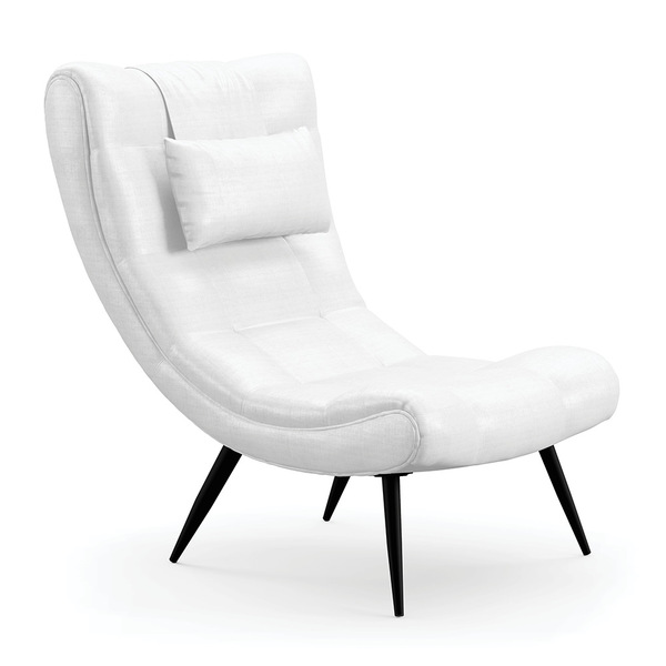 Poltrona Sher Facto Branco Dunas Pés Palito De Ferro - D'rossi