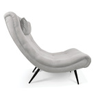 Poltrona Sher Suede Cinza Pés Palito De Ferro D03 - D'rossi