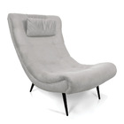 Poltrona Sher Suede Cinza Pés Palito De Ferro D03 - D'rossi