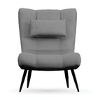 Poltrona Sher Veludo Luxo Grafite A131 Pés Palito De Ferro -