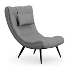 Poltrona Sher Veludo Luxo Grafite A131 Pés Palito De Ferro -