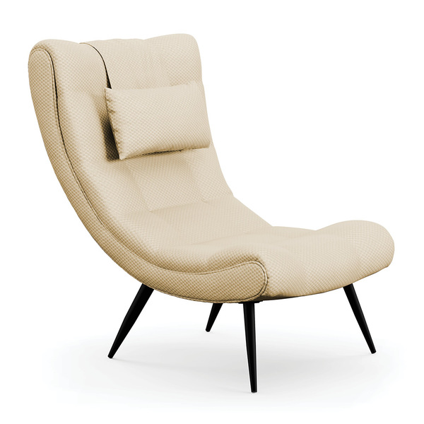 Poltrona Sher Veludo Luxo Off White A129 Pés Palito De Ferro