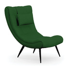 Poltrona Sher Veludo Luxo Verde A136 Pés Palito De Ferro - In