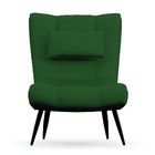 Poltrona Sher Veludo Luxo Verde A136 Pés Palito De Ferro - In
