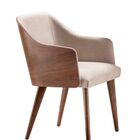 Poltrona Sibele Estofada Base Nogueira