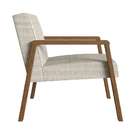 Poltrona Slim Algodão Bege E Nogueira