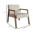 Poltrona Slim Algodão Bege E Nogueira