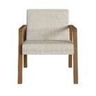 Poltrona Slim Algodão Bege E Nogueira