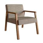 Poltrona Slim Algodão Marrom Claro E Nogueira