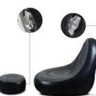 Poltrona Sofá E Puff Inflável Portátil Ultra Lounge Cor Cinza