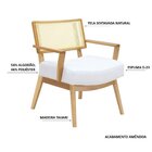 Poltrona Sofia Estofada Em Madeira Amêndoa Com Tela Sextavada