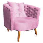 Poltrona Sofia Moderna Captonê Rosa