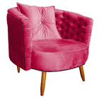 Poltrona Sofia Moderna Captonê Vermelho