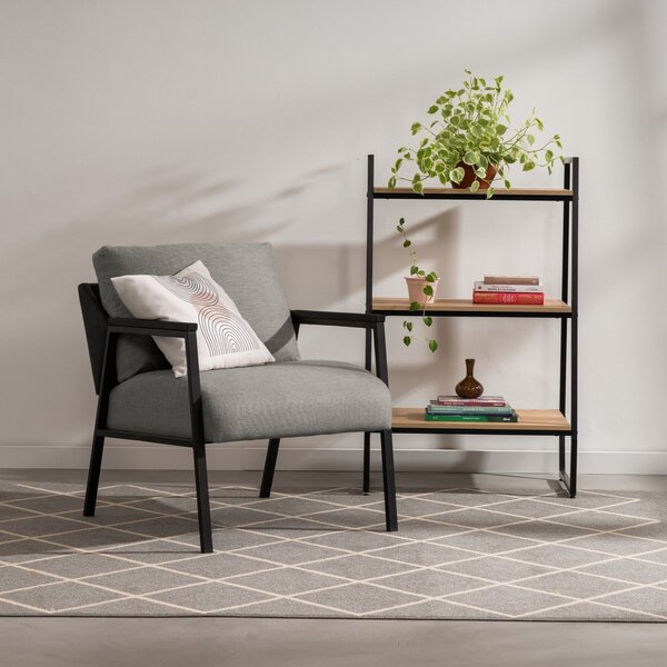 Poltrona Soho Cabecasa Madeiraoriginals Cinza/preto