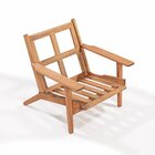 Poltrona Stain Jatobá Acquablock Lótus Azul/jatobá