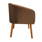 Poltrona Stella Acetinado Marrom Pés Palito Castanho D'rossi