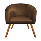 Poltrona Stella Acetinado Marrom Pés Palito Castanho D'rossi